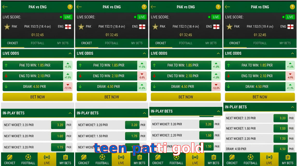 Game list for Teen Patti Gold bet section